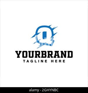 Simple etched letter Q logo creative design concept with vector illustration. Stock Vector