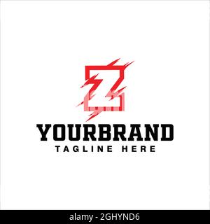 Letter Z Logo Design With Red Claw Scratch Vector Illustration Stock Vector