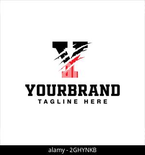 simple etched Y logo creative design concept. vector illustration. Stock Vector