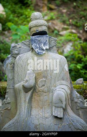 Part of the eclectic collection of Asian sculptures in the grounds of the privately-owned self-styled 'Hong Kong Museum of Stone Sculptures' in Tai Po Stock Photo