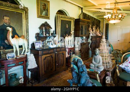Part of the eclectic collection ofAsian sculptures in the house of the privately-owned self-styled 'Hong Kong Museum of Stone Sculptures' in Tai Po Stock Photo