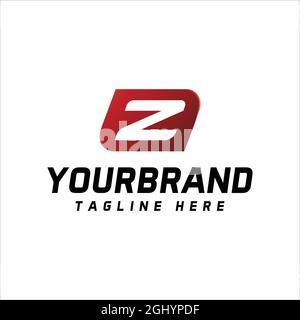 letter z logo minimalist design template on white background Stock Vector