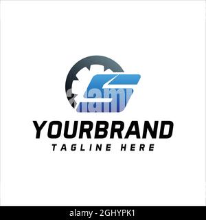 Elegant modern letter S logo combined with speedometer, unique design concept Stock Vector