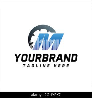 Speedometer logo letter M. Unique and modern speed logo, perfect for your business Stock Vector