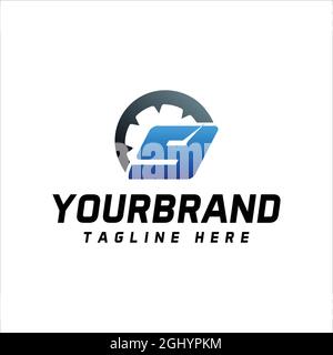 The elegant modern number 9 logo combined with a speedometer with a unique design concept Stock Vector