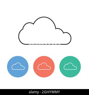 Big Cloud Flat four color minimal icon set. Vector Stock Vector