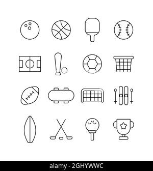 Sport, game, exercise, icon set. Stock Photo