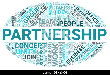 Partnership word cloud concept on white background, 3d rendering Stock Photo