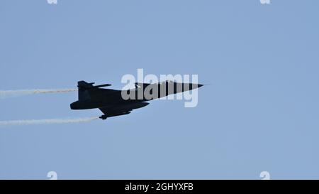 Maribor Slovenia AUGUST, 15, 2021 SAAB JAS-39 Gripen of Hungarian Air Force Stock Photo