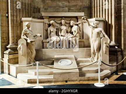 Paris, France. - May 25 2018: Hump with five female sculptures in the Pantheon. Stock Photo
