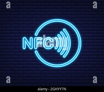 card paying pos terminal neon glow icon illustration Stock Vector Image ...
