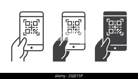 Qr code and vaccination passport icon. Vector illustration isolated on white. Stock Vector