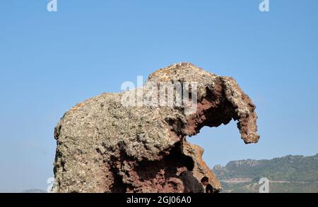 elephant-shaped rock- tourist attraction - sardinia Castelsardo Stock Photo