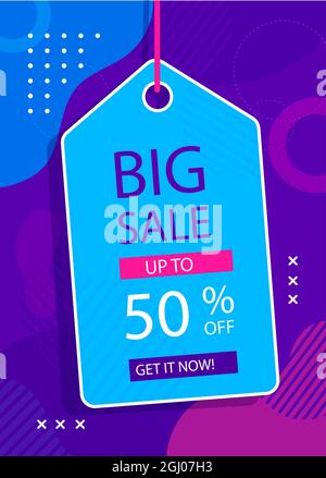 Flat abstract sales poster template Vector illustration. Stock Vector