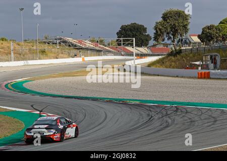 BARCELONA, SPAIN, September 4, 2021 : Alpine Cup support race during 24 hours Series by Hancook on Barcelona Circuit. Stock Photo