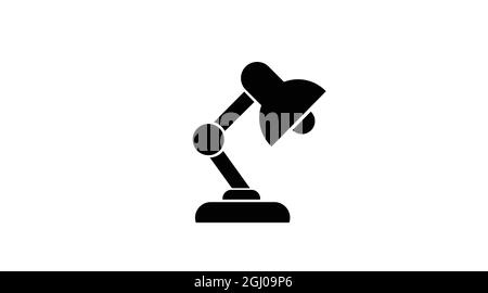 Desk Lamp Icon. Vector isolated black and white editable ilustration Stock Vector