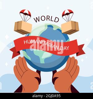 World humanitarian day illustration Vector illustration. Stock Vector