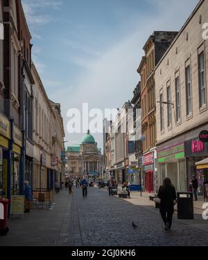 Empty shops and businesses in the city centre of Kingston upon Hull, East Yorkshire, UK Stock Photo