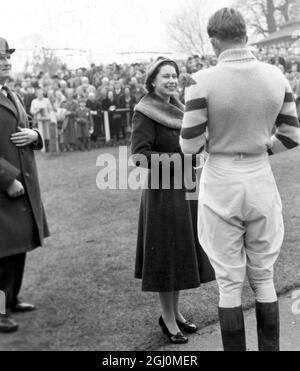 Queen Elizabeth II at Sandown Park for the Grand Military Gold Cup ...