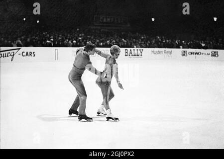 The new world ice dancing champions , Britain 's Diane Towler and Bernard Ford pictured in action during the the free skating event of the World Ice Dancing Championships in Davos , Switzerland 28 February 1966 Stock Photo