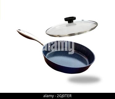 Non stick surface frying pan isolated on white background Stock Photo