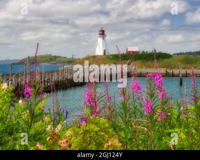 Canada, New Brunswick, Campobello Island. Mulholland Point Lighthouse Stock Photo