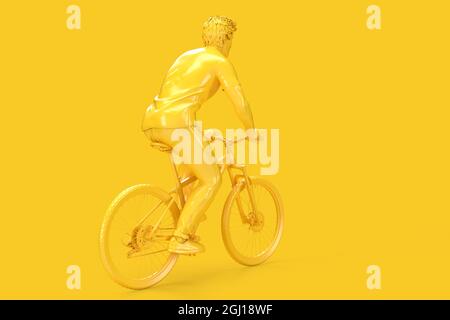 Rear view of cyclist riding a bicycle. 3D illustration Stock Photo - Alamy