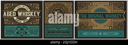 Set of 3 vintage labels for packing Stock Vector