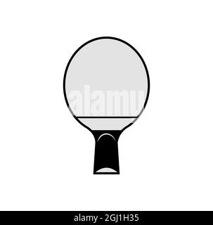 Ping pong racket. Sports equipment for athletes. Isolated on white background. Symbol, icon. Monochrome Illustration Vector Stock Vector