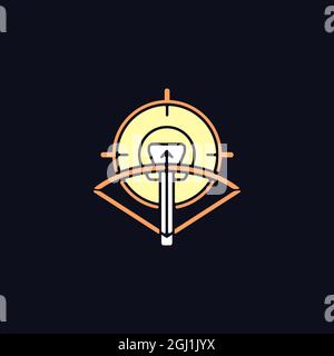 Hunting with crossbow RGB color icon for dark theme Stock Vector