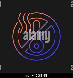 Do not use when it is hot gradient vector manual label icon for dark theme Stock Vector