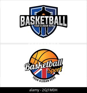 Basketball Badge Logo Design Stock Vector