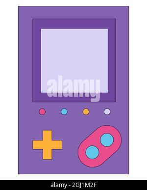 Flat icon of purple icon in 90s retro style isolated on a white background. Stock Vector