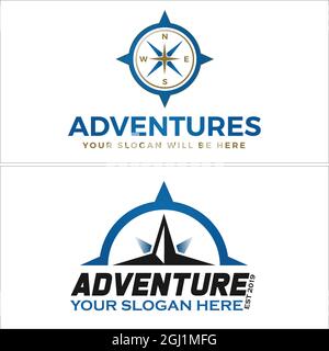 Adventures compass direction logo design Stock Vector