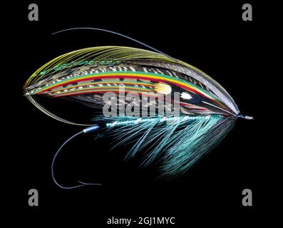 Atlantic Salmon Fly designs 'Emerald Gem' Stock Photo