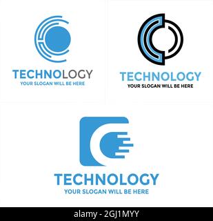 Tech logo icon circle design Stock Vector