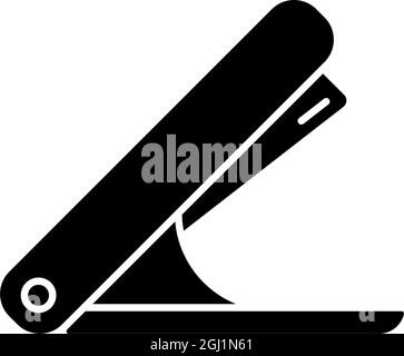 Stapler black glyph icon Stock Vector