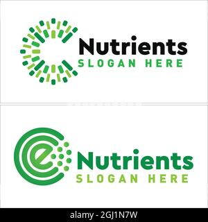 Nutrients medical tech green logo design Stock Vector