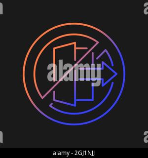Do not use outdoors gradient vector manual label icon for dark theme Stock Vector