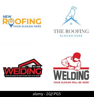 Industrial business service welding logo design Stock Vector