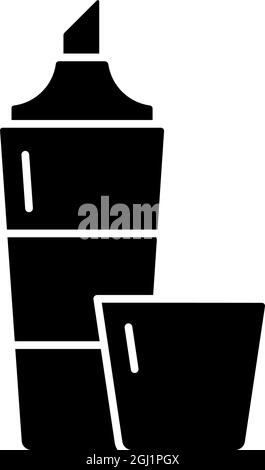 Highlighter black glyph icon Stock Vector