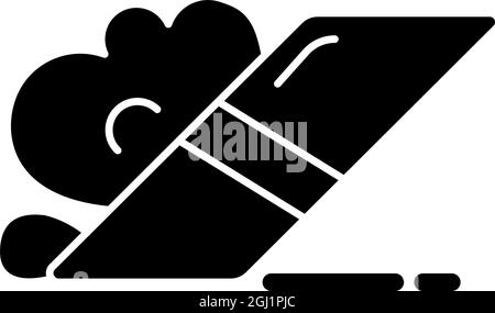 Eraser black glyph icon Stock Vector