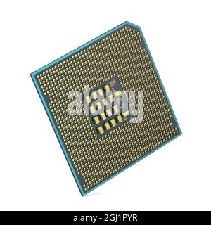 Central processing unit (CPU) on white background Stock Photo