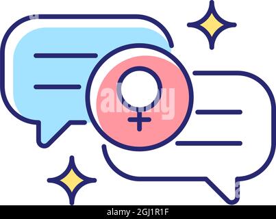 Female bonding RGB color icon Stock Vector