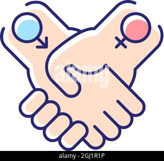 Equitable relationships RGB color icon Stock Vector