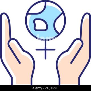 Feminism support RGB color icon Stock Vector