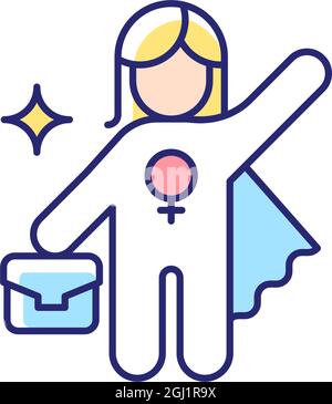 Women career RGB color icon Stock Vector