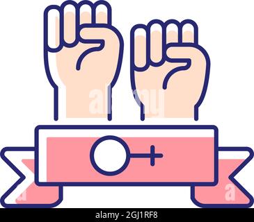 Women community RGB color icon Stock Vector