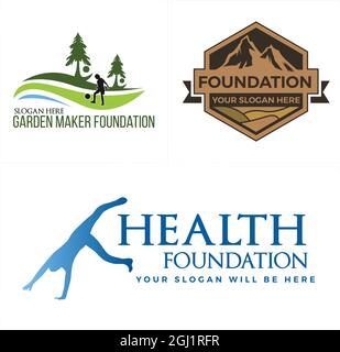 Nature Health Foundation Logo Design Stock Vector