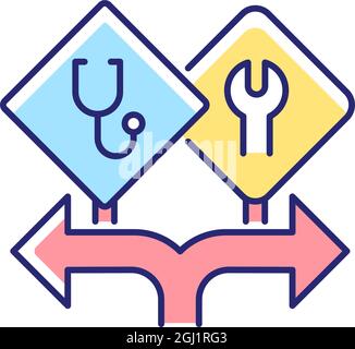 Freedom of choice RGB color icon Stock Vector
